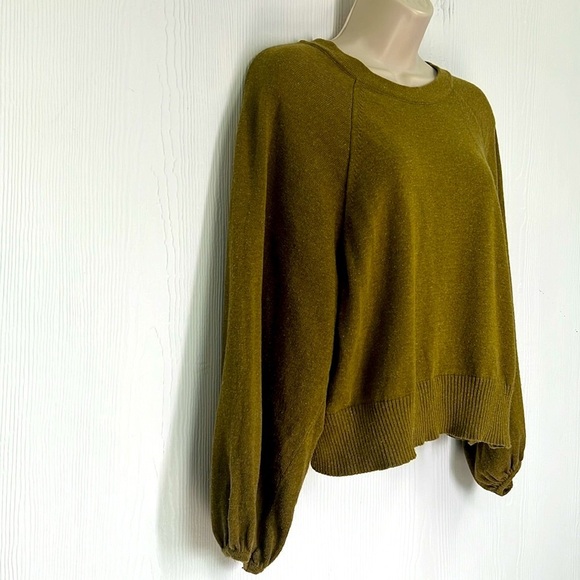 Zara - Olive Green Split Back Tie At Neck Long Sleeve Lightweight Sweater Small - Picture 3 of 11